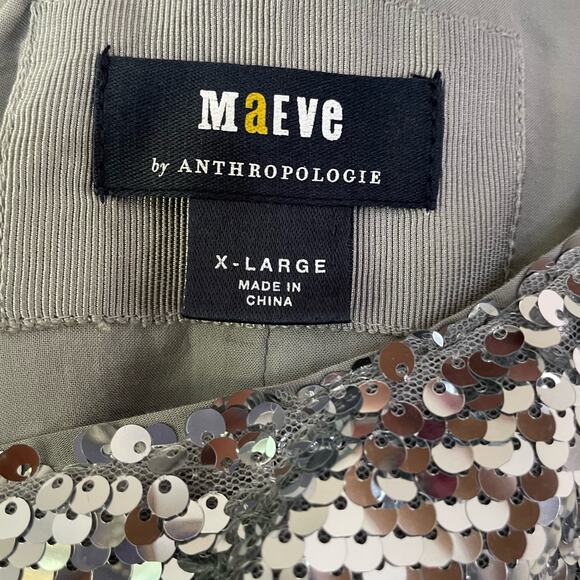 Anthropologie Silver Sequin Midi Dress - Picture 8 of 10